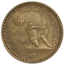 Monaco, 2 Francs, 1926, Poissy, AU(55-58), Aluminum-Bronze, Gadoury #130, 8.10