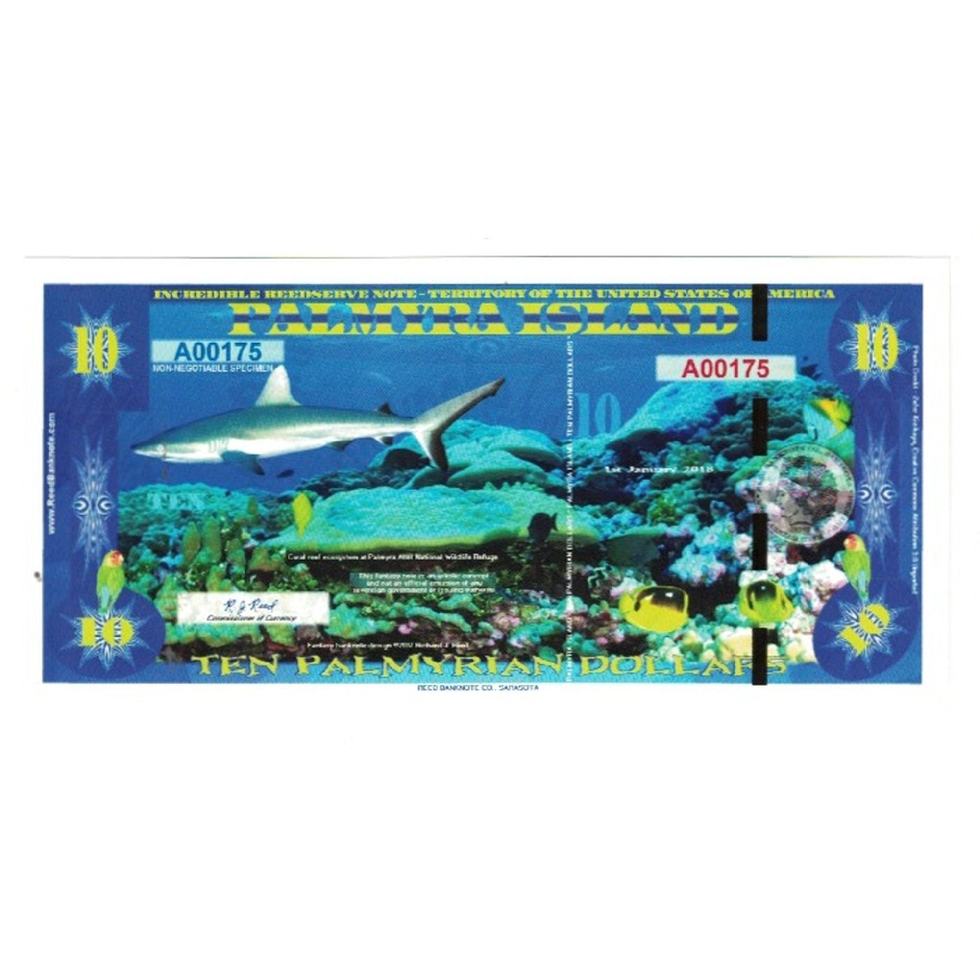 Banknote, United States, 10 Dollars, 2018, 2018-01-01, PALMYRA ISLAND