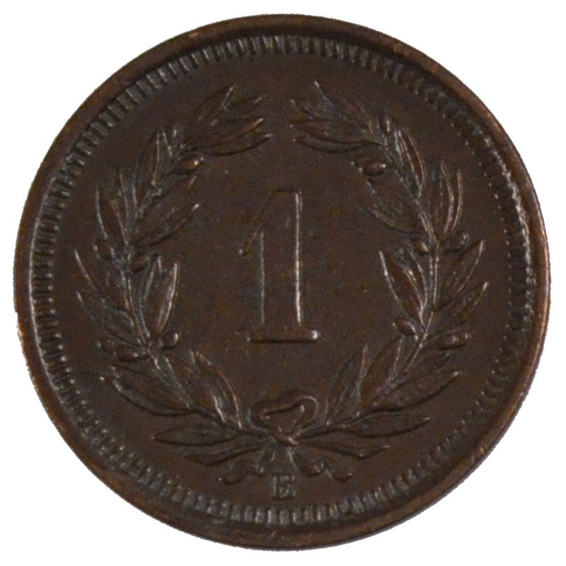 SWITZERLAND, Rappen, 1907, Bern, KM #3.2, AU(55-58), Bronze, 16, 1.48