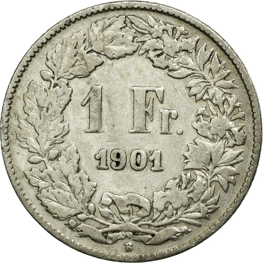 Coin, Switzerland, Franc, 1901, Bern, VF(30-35), Silver, KM:24