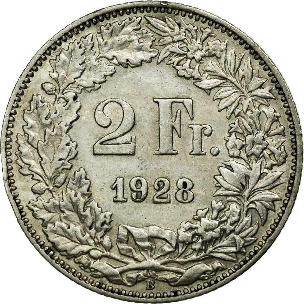 Münze, Schweiz, 2 Francs, 1928, Bern, SS+, Silber, KM:21