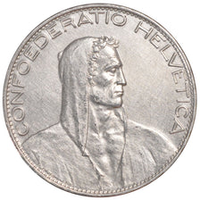 SWITZERLAND, 5 Francs, 1925, Bern, KM #38, AU(55-58), Silver, 37, 24.97