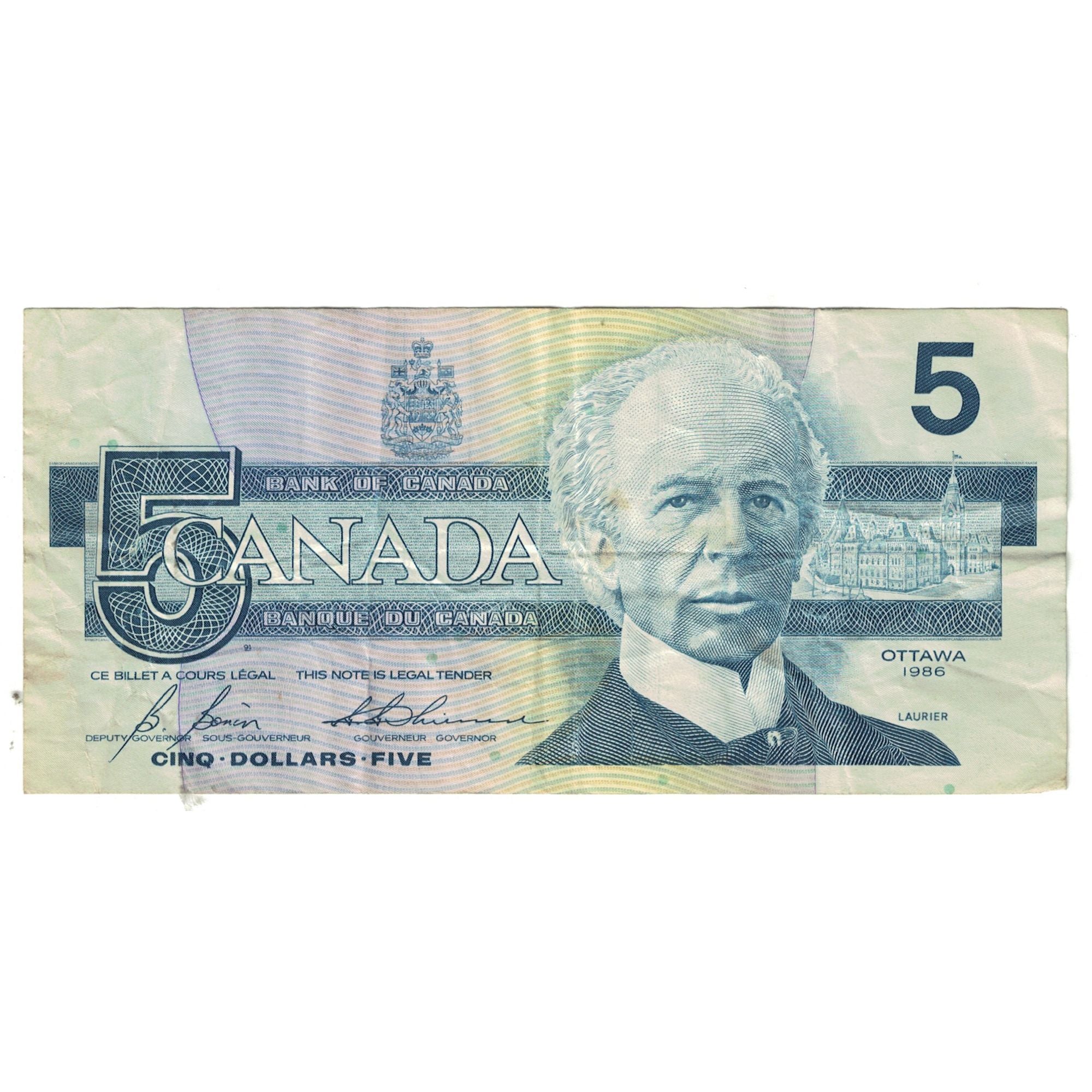 Billete, 5 Dollars, 1986, Canadá, KM:95b, MBC