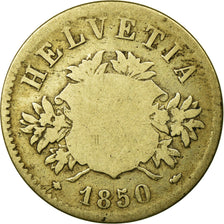 Coin, Switzerland, 20 Rappen, 1850, Strasbourg, VF(20-25), Billon, KM:7