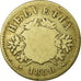 Coin, Switzerland, 20 Rappen, 1850, Strasbourg, VF(20-25), Billon, KM:7