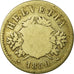 Monnaie, Suisse, 20 Rappen, 1850, Strasbourg, TB, Billon, KM:7