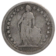 SWITZERLAND, 1/2 Franc, 1877, Bern, KM #23, VF(20-25), Silver, 18.2, 2.36