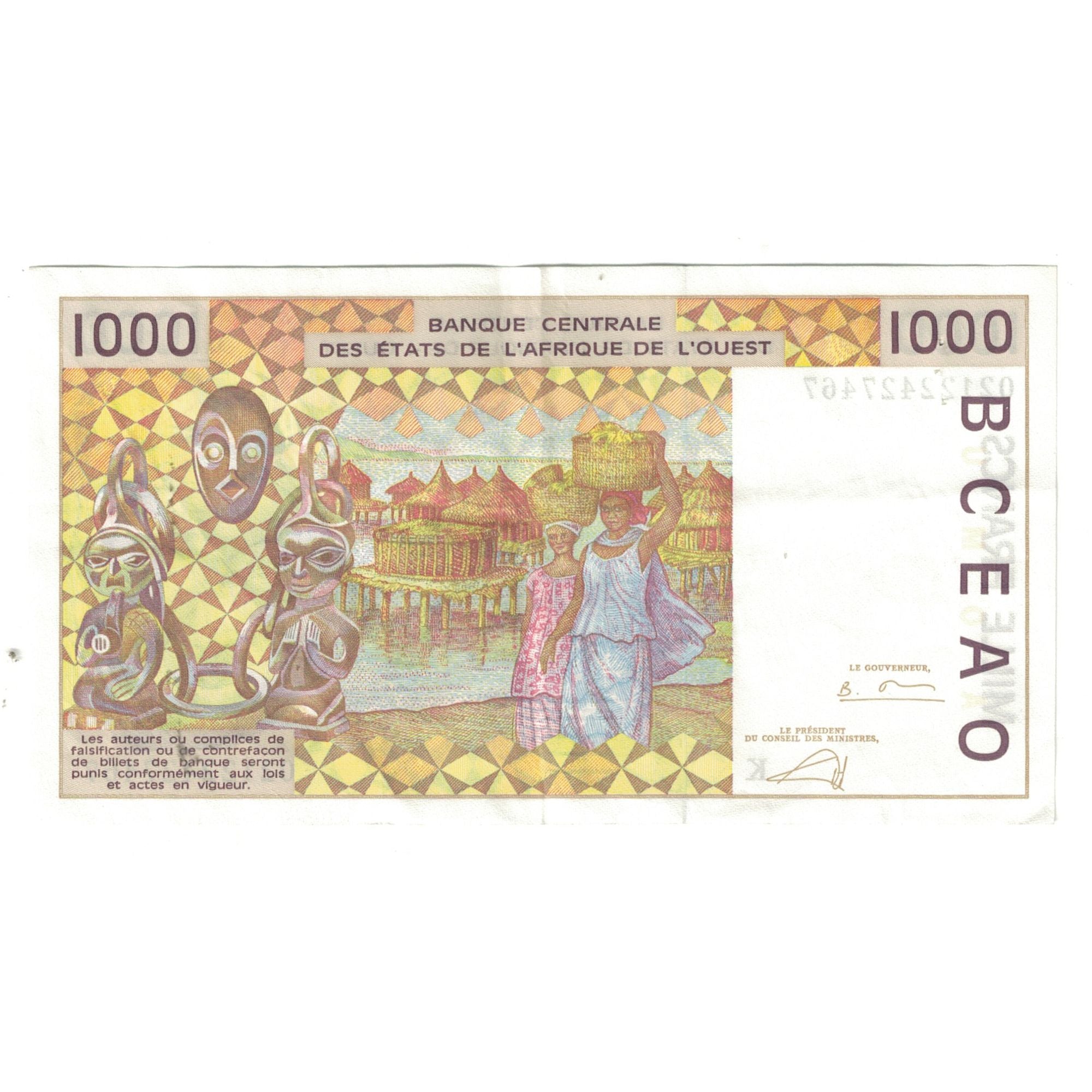 Banknote, West African States, 1000 Francs, KM:111Ai, EF(40-45)