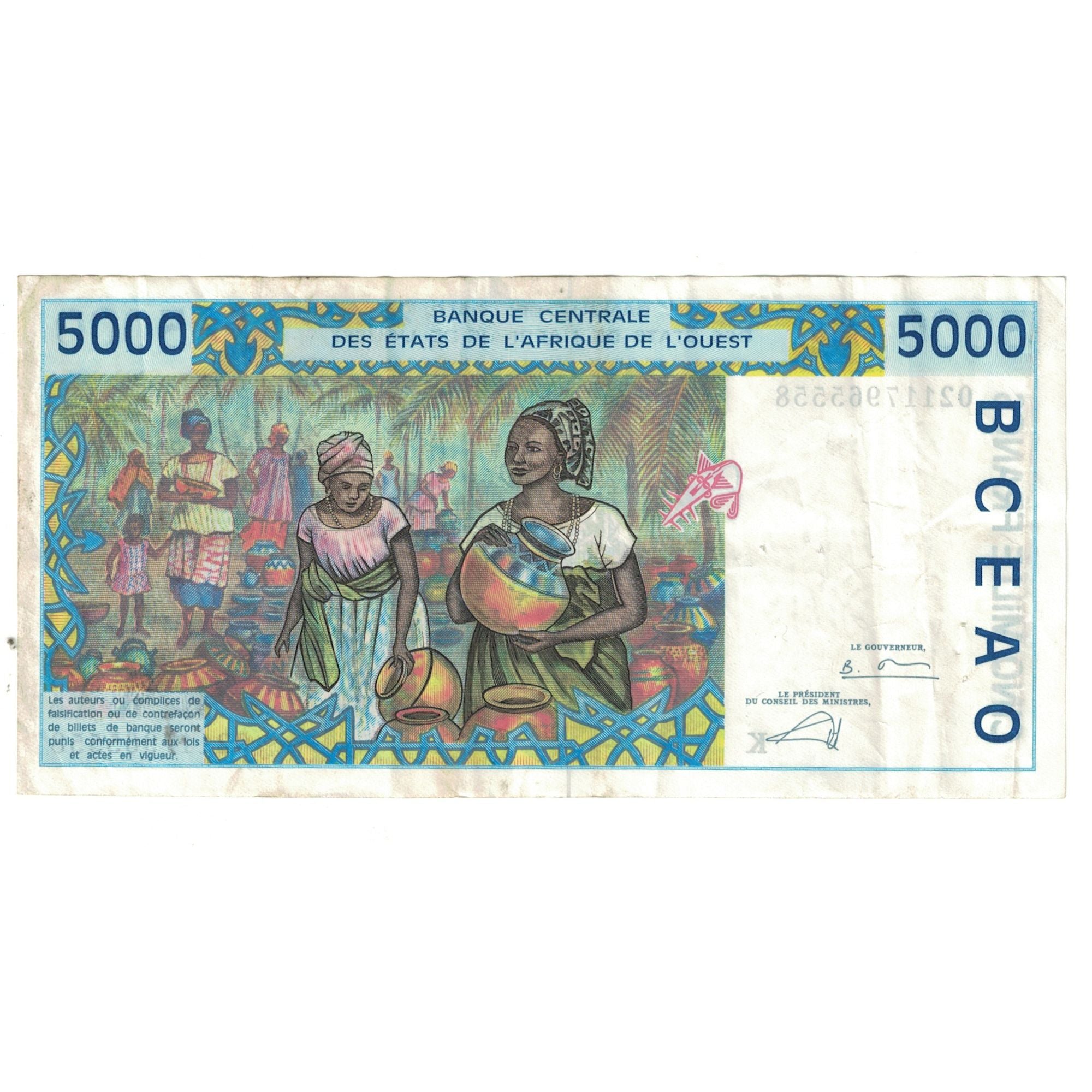 Banknote, West African States, 5000 Francs, KM:713Kb, EF(40-45)