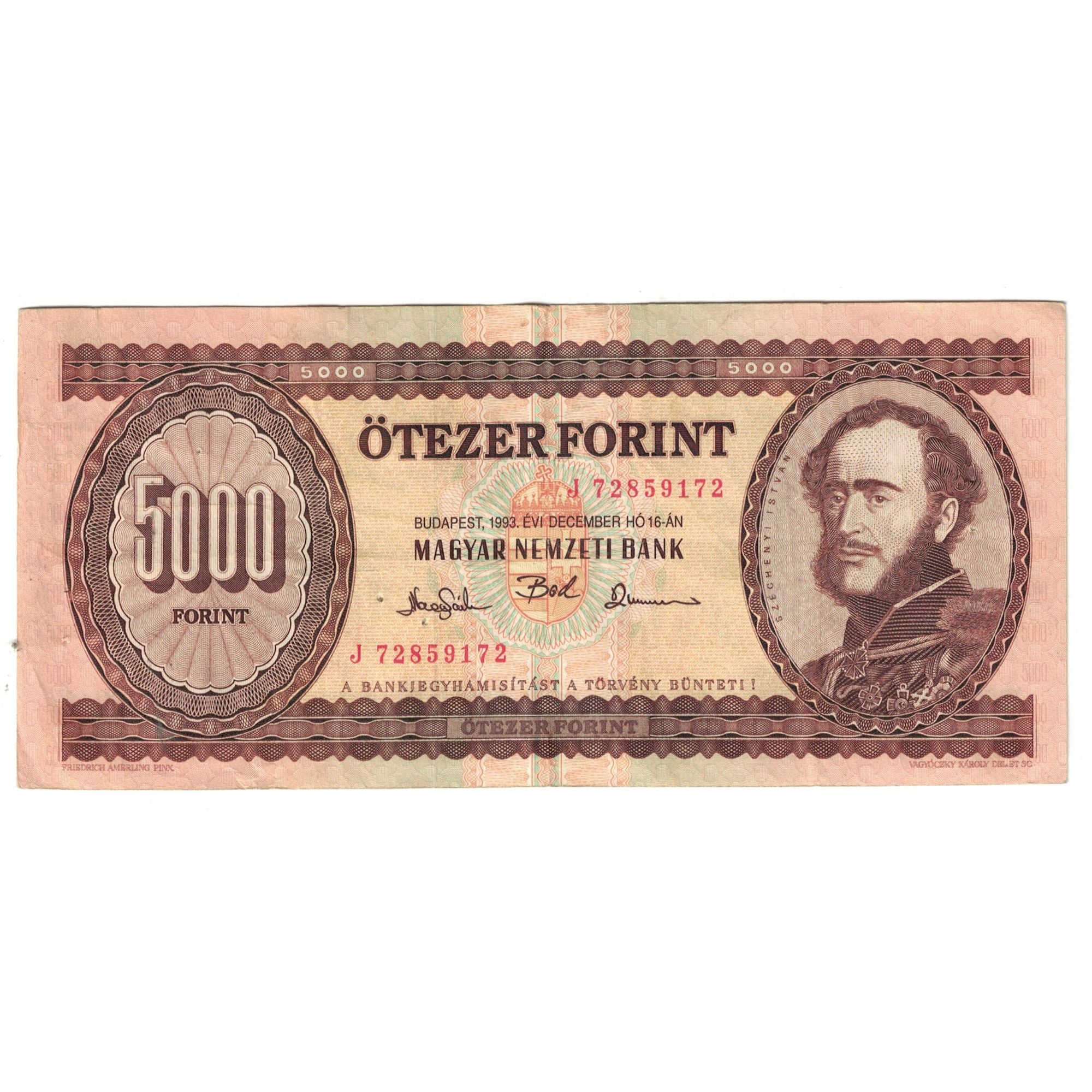 Banknote, Hungary, 5000 Forint, 1993, 1993-12-16, KM:177a, EF(40-45)