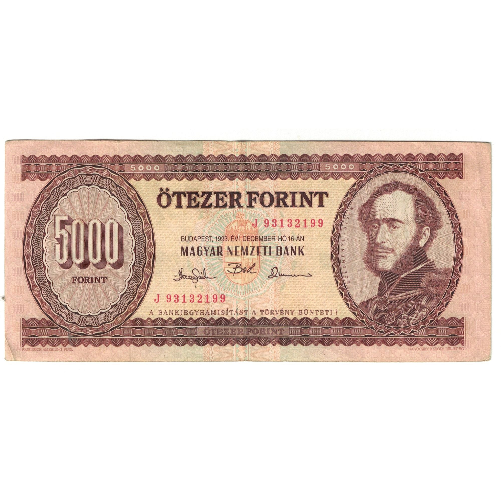 Banknote, Hungary, 5000 Forint, 1993, 1993-12-16, KM:177a, EF(40-45)