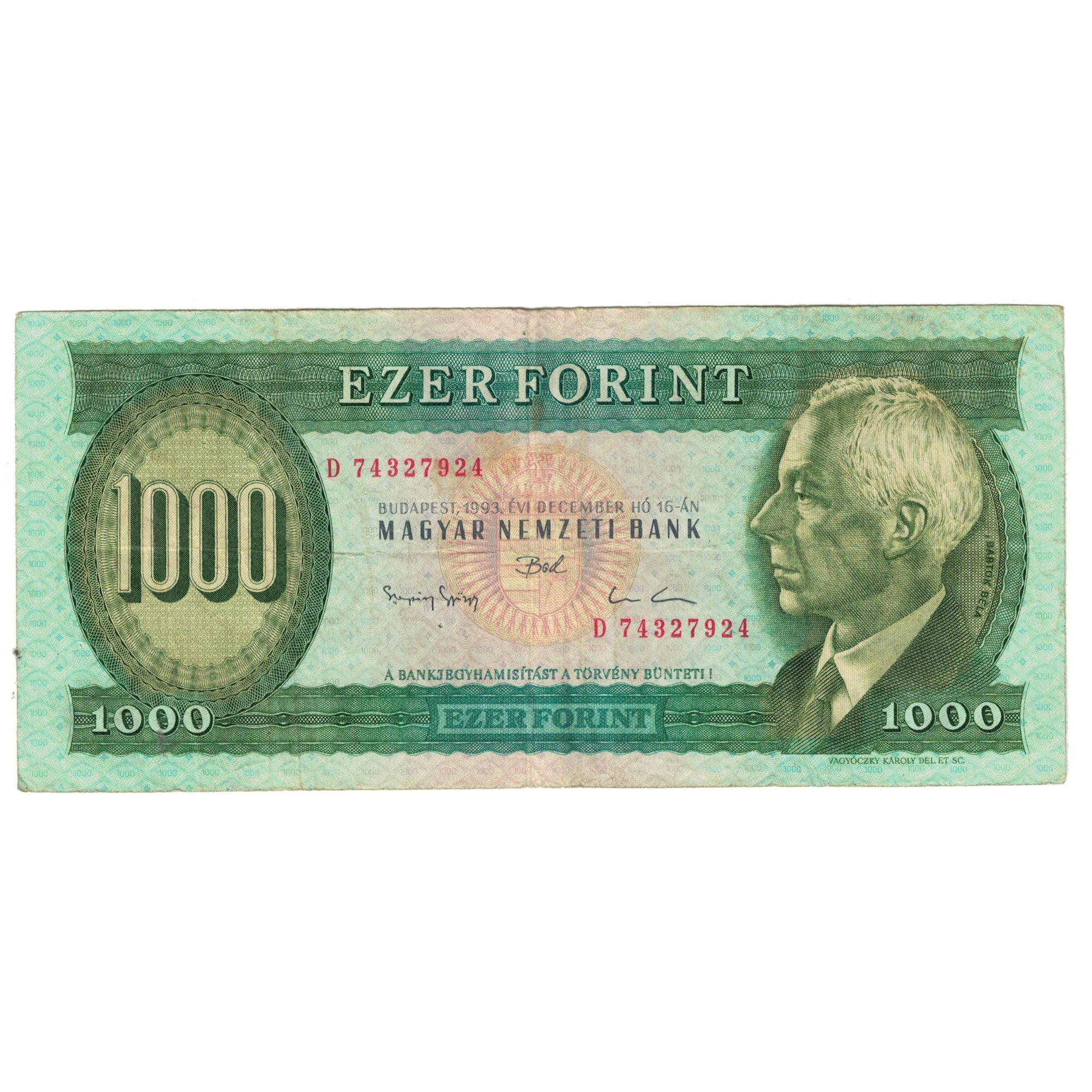 Billet, Hongrie, 1000 Forint, 1993, 1993-12-16, KM:176a, TTB