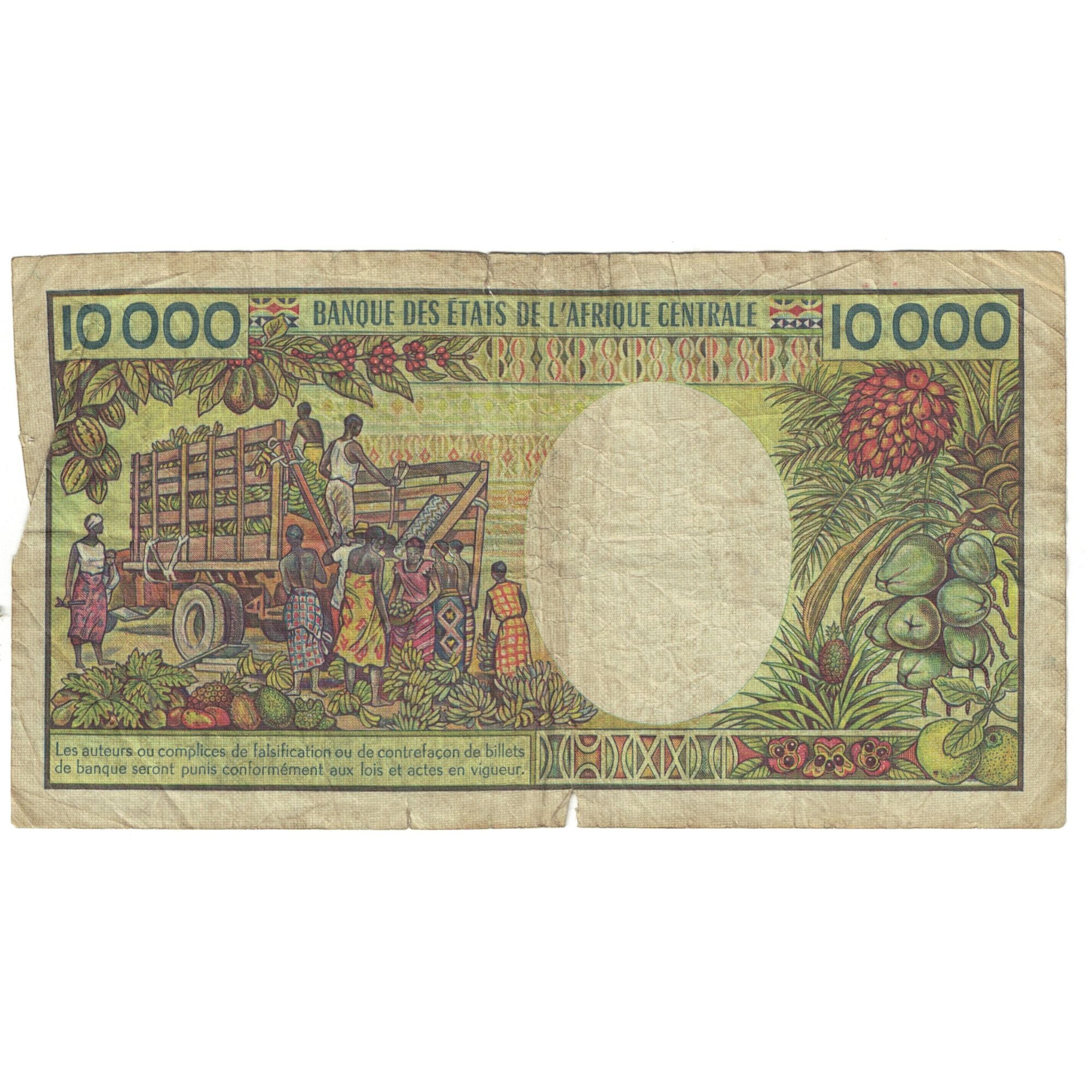Biljet, Kameroen, 10,000 Francs, KM:7, B