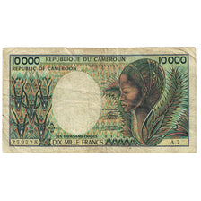 Banknote, Cameroon, 10,000 Francs, KM:7, VG(8-10)