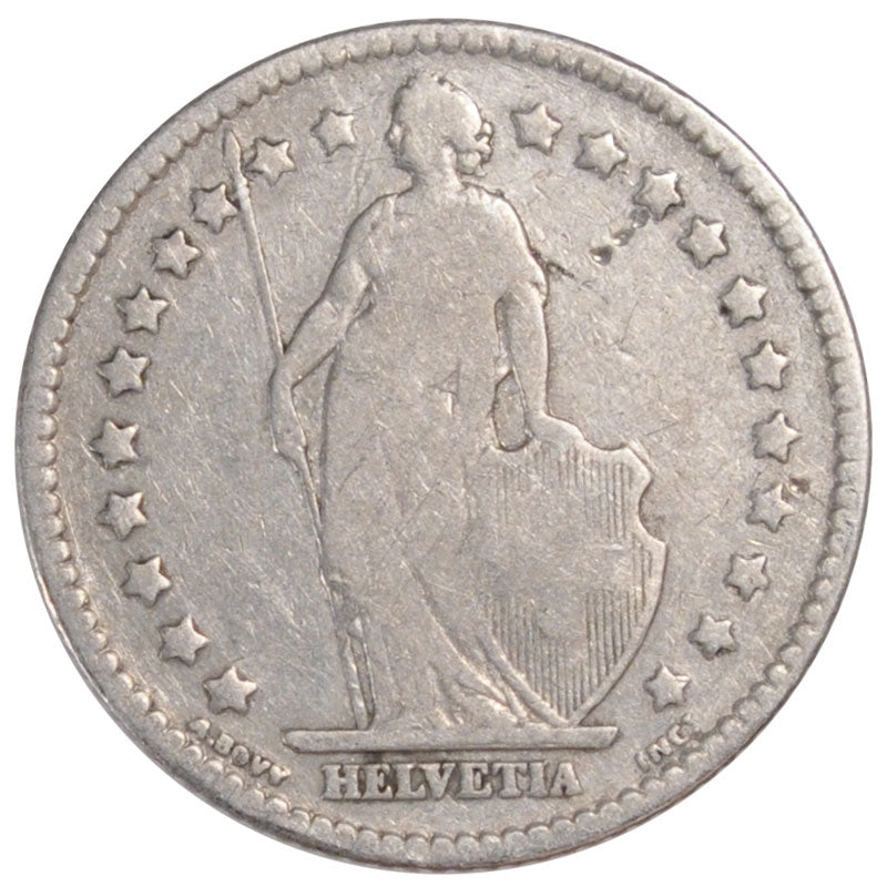 SWITZERLAND, Franc, 1894, Paris, KM #24, VF(30-35), Silver, 23.2, 4.89