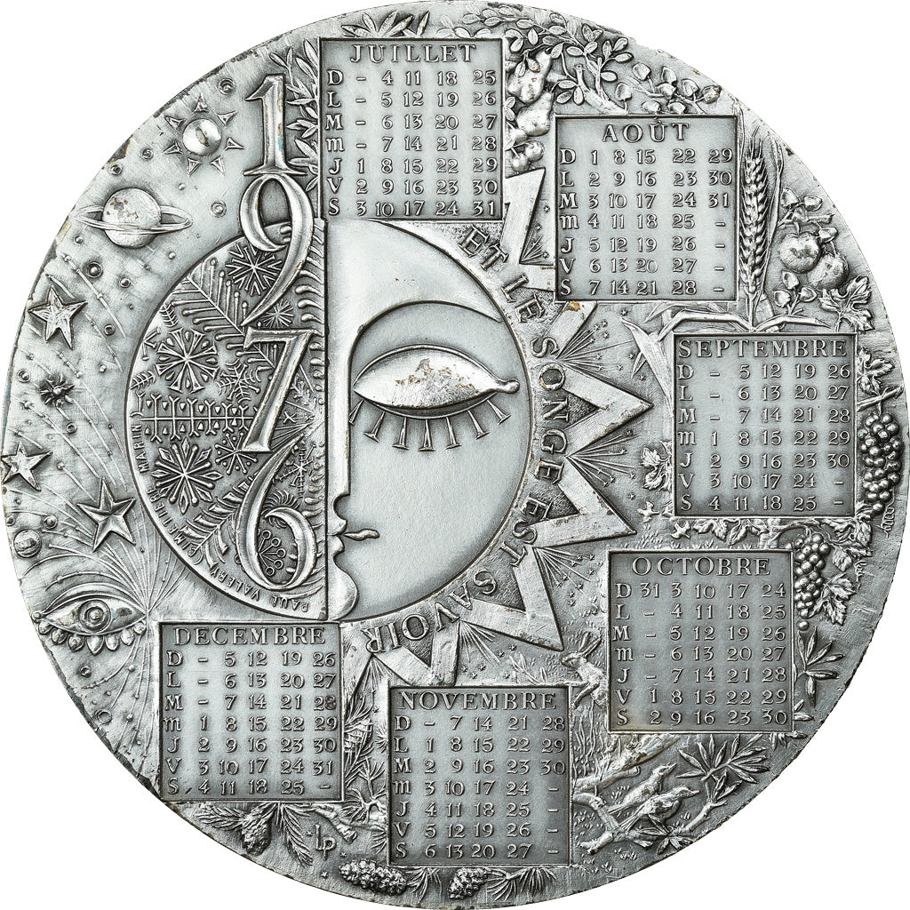 France, Medal, Calendrier, Nouvelle Année, Astrologie, 1976, Lecuyer