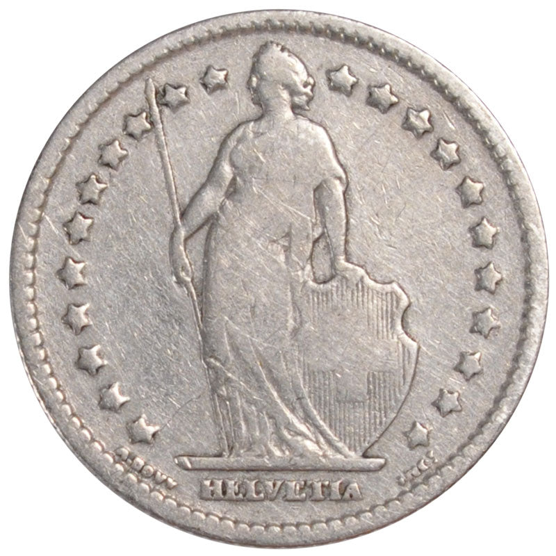 SWITZERLAND, Franc, 1900, Bern, KM #24, VF(30-35), Silver, 23.2, 4.86