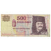 Banknot, Węgry, 500 Forint, 2006, KM:194, VF(30-35)