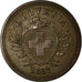 Moneda, Suiza, Rappen, 1857, Bern, MBC, Bronce, KM:3.1