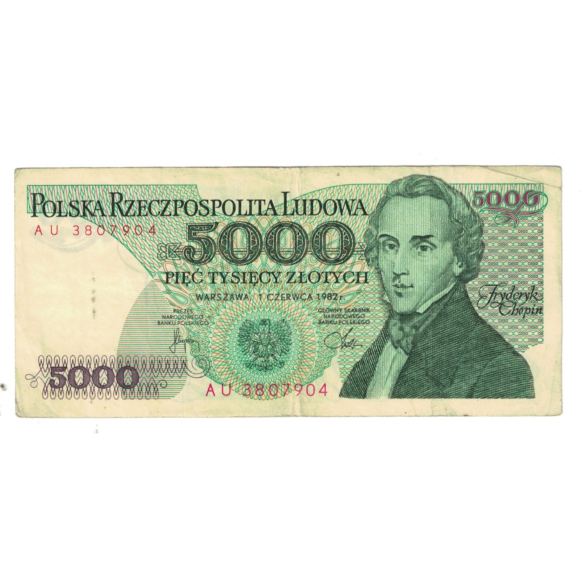 Billet, Pologne, 5000 Zlotych, 1982, 1982-06-01, KM:150a, B