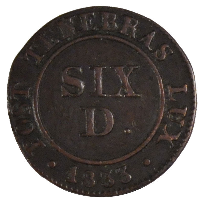 Switzerland, 6 Denarius, 1833, Genève, KM #118, EF(40-45), Billon, 0.82