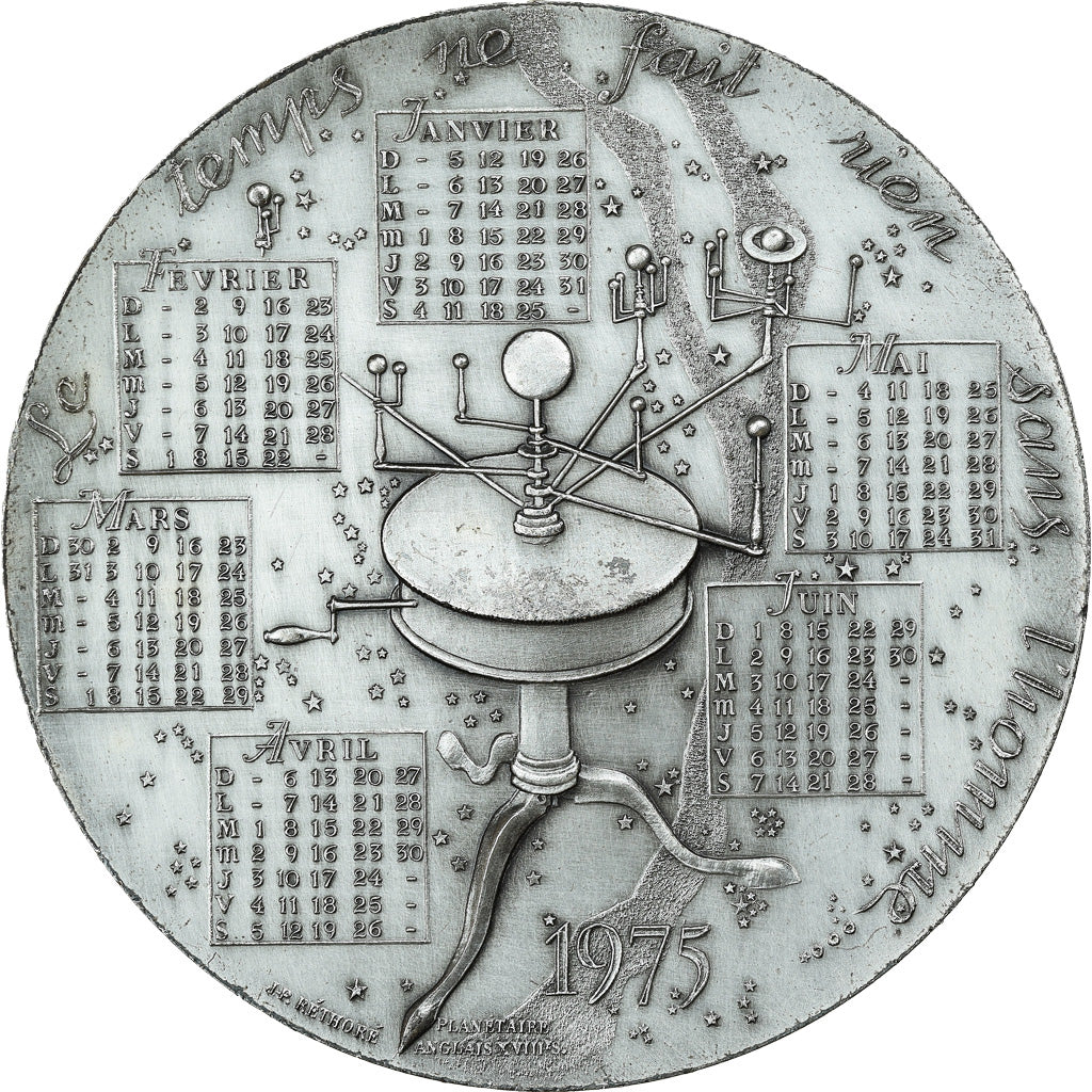 France, Medal, Calendrier, Nouvelle Année, Astrologie, 1975, Réthoré