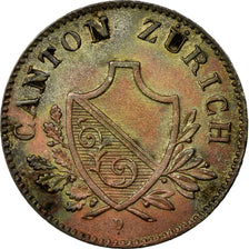Coin, SWISS CANTONS, ZURICH, 2 Rappen, 1842, AU(55-58), Billon, KM:195