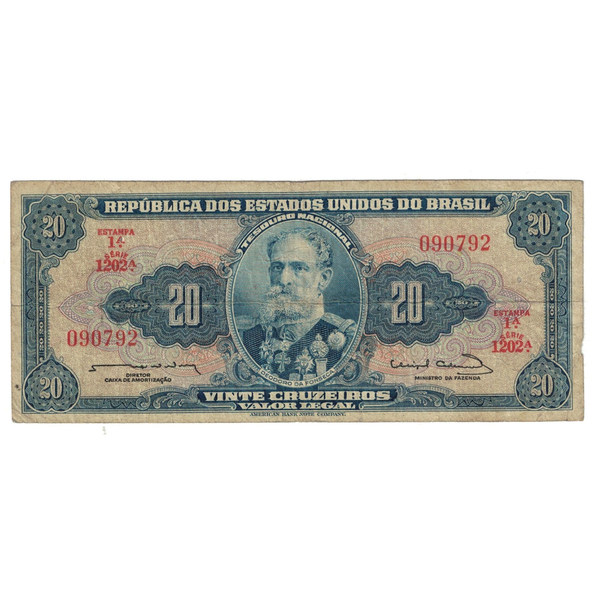 Banknote, Brazil, 20 Cruzeiros, KM:168b, EF(40-45)