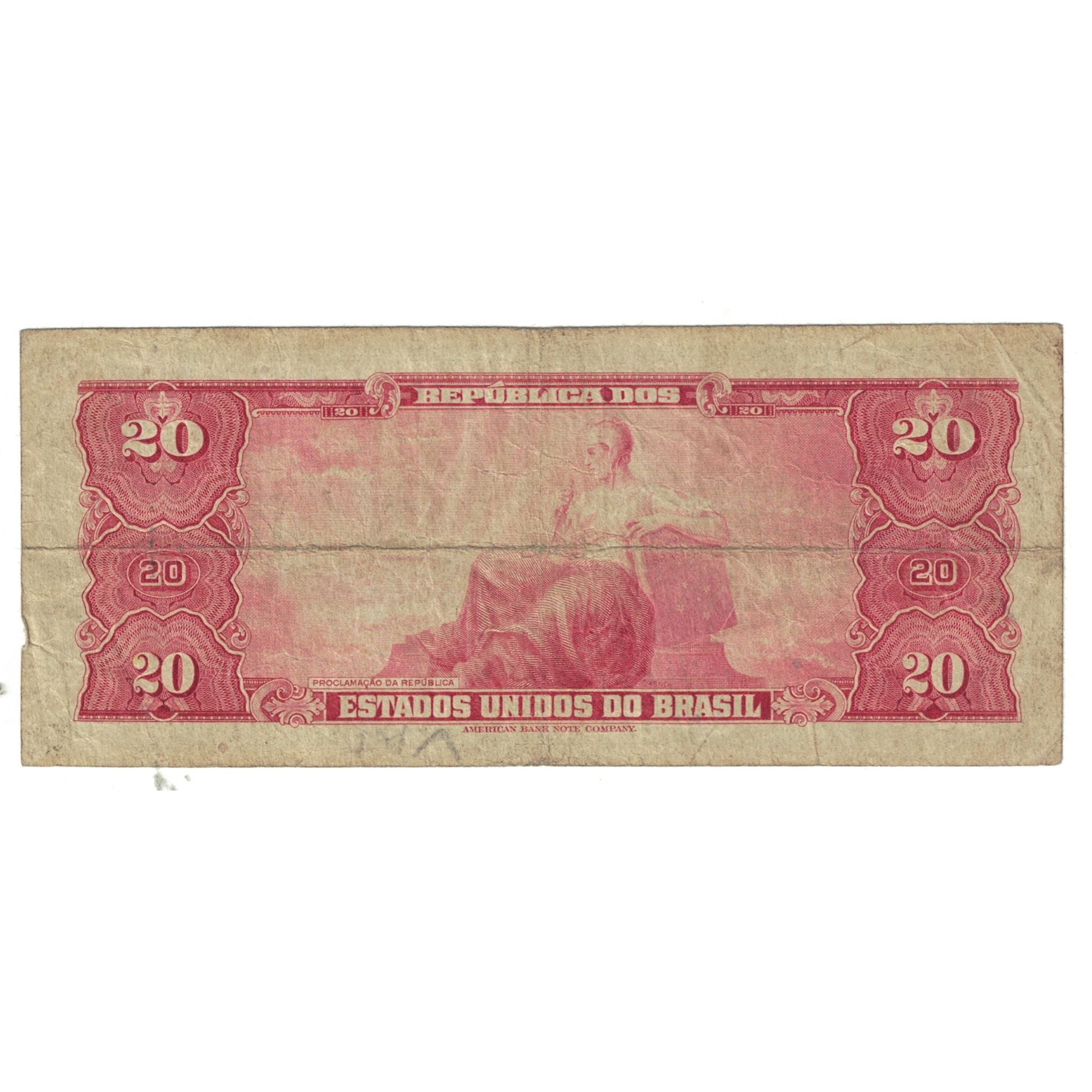 Banknote, Brazil, 20 Cruzeiros, KM:168b, EF(40-45)