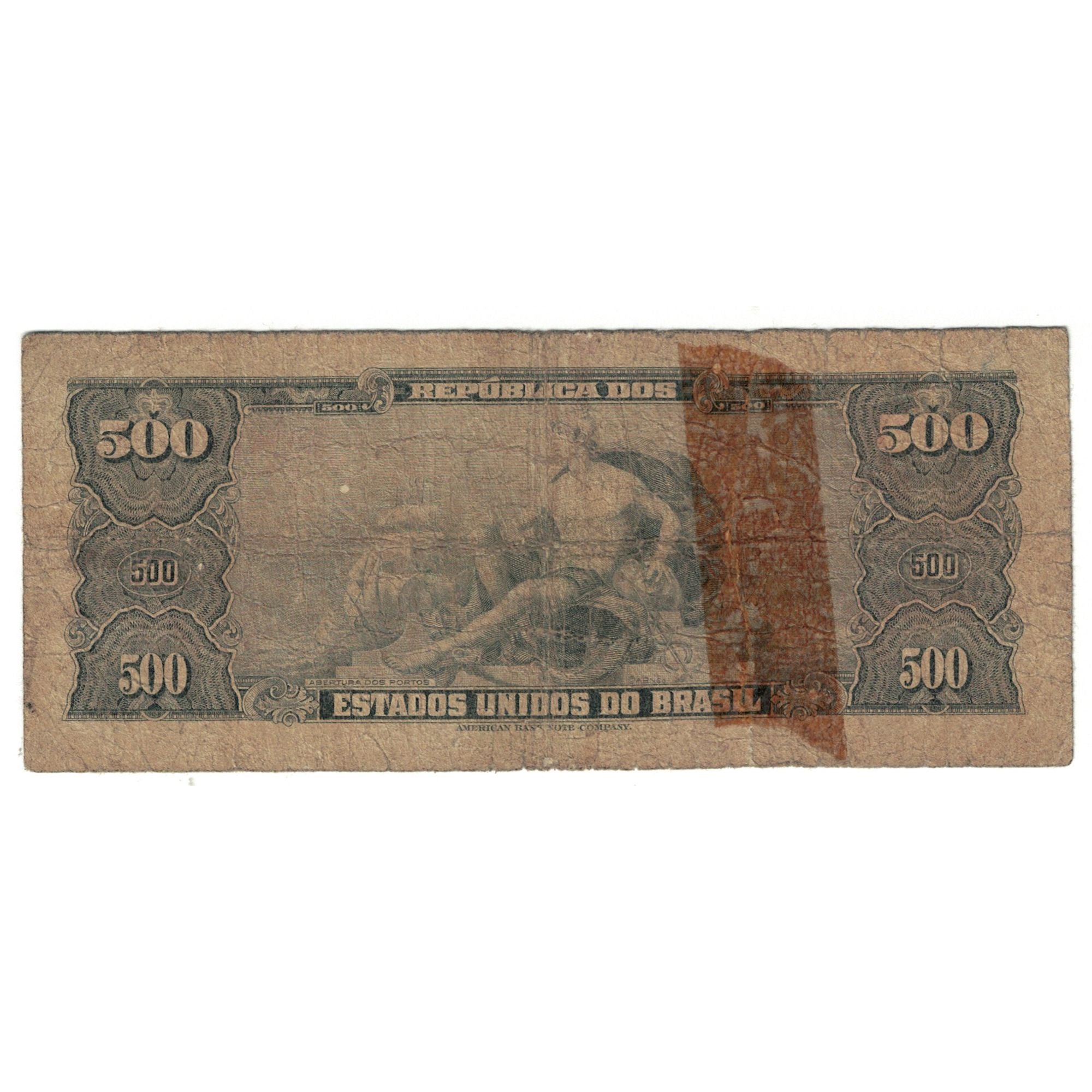 Banknote, Brazil, 50 Centavos on 500 Cruzeiros, 1962, Undated (1962), KM:186a