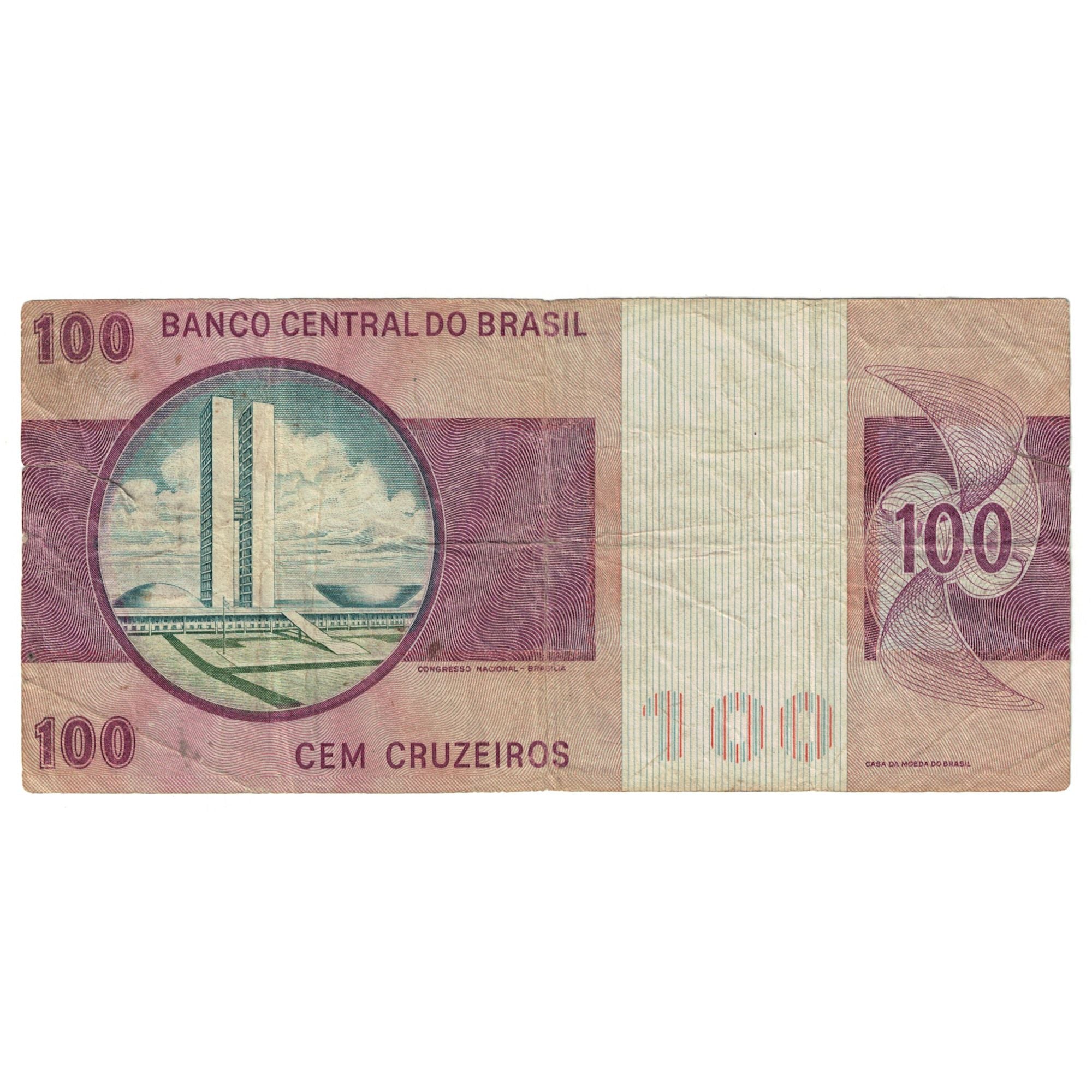 Banknote, Brazil, 100 Cruzeiros, KM:195Aa, EF(40-45)