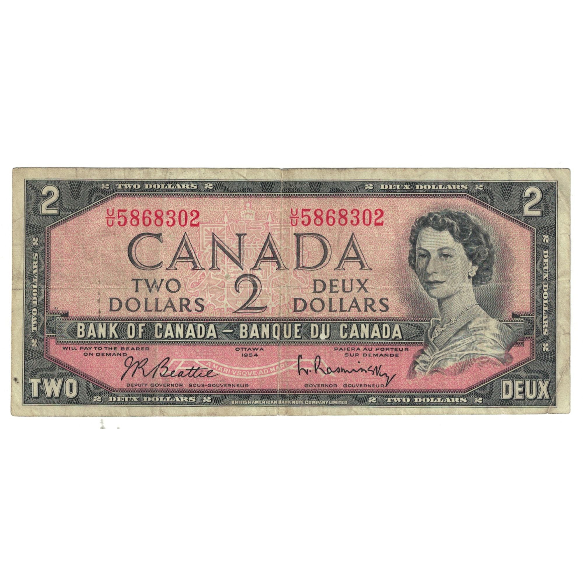 Billete, 2 Dollars, 1954, Canadá, KM:76b, MBC