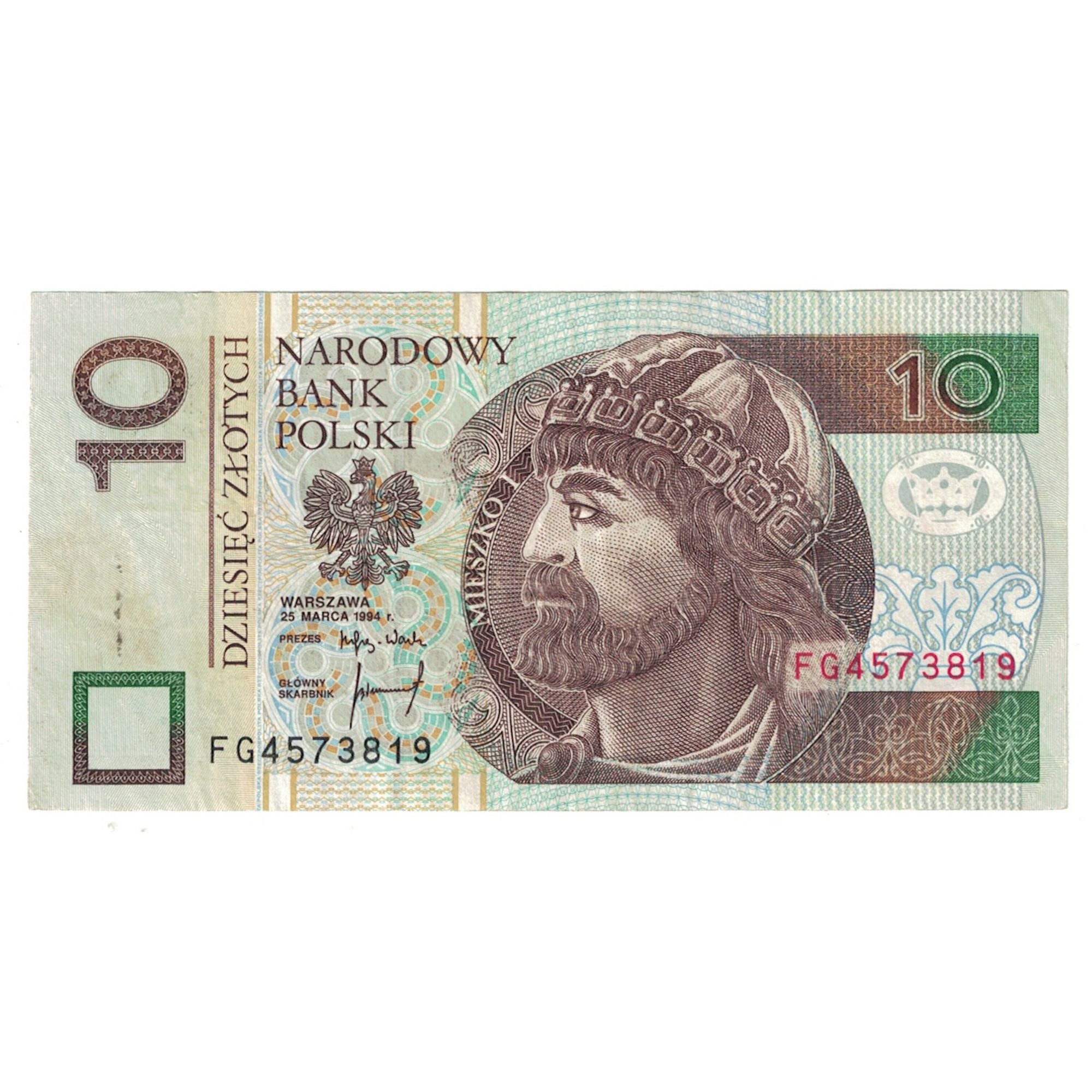 Banknote, Poland, 10 Zlotych, 1994, 1994-03-25, KM:173a, UNC(65-70)