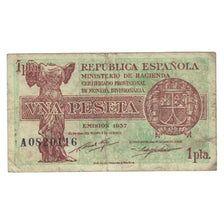 Banknote, Spain, 1 Peseta, 1937, KM:94, VF(20-25)