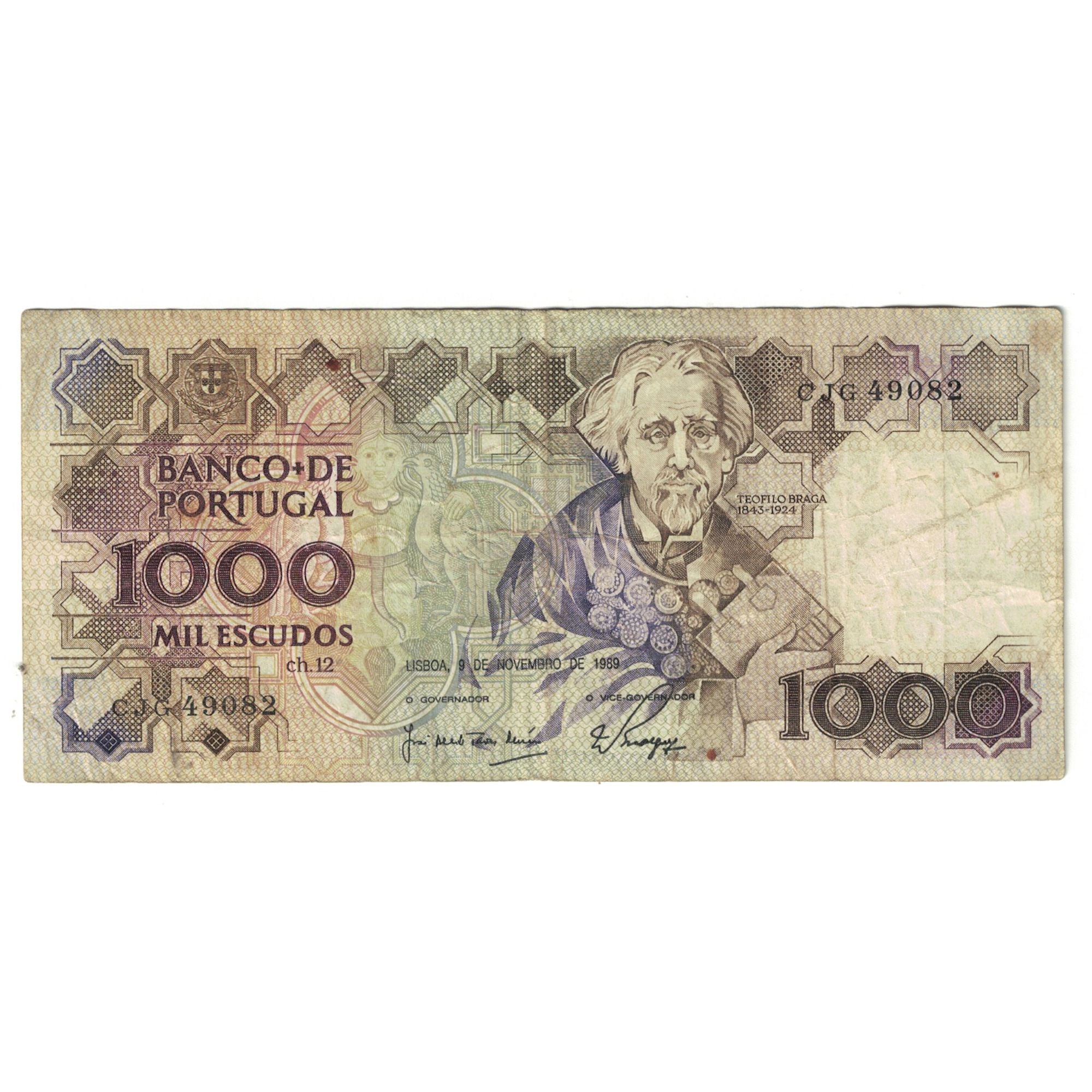 Banconote, Portogallo, 1000 Escudos, 1989, 1989-11-09, KM:181h, BB