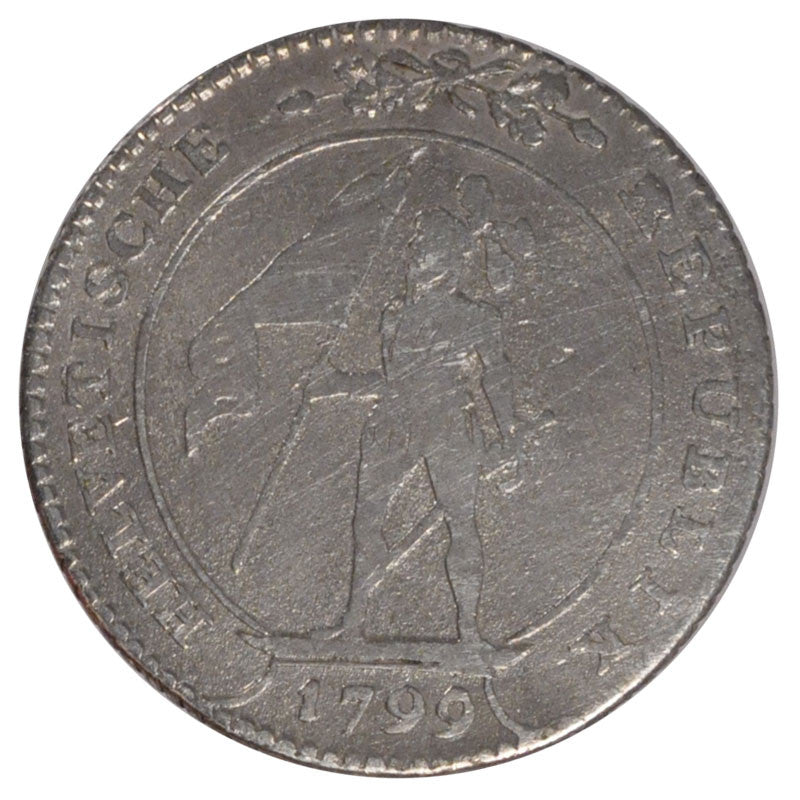Coin, Switzerland, 5 Batzen, 1799, VF(20-25), Silver, KM:A9