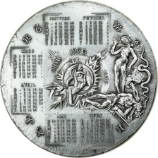Frankreich, Medaille, Calendrier, Nouvelle Année, Adam et Eve, 1970, Anastase