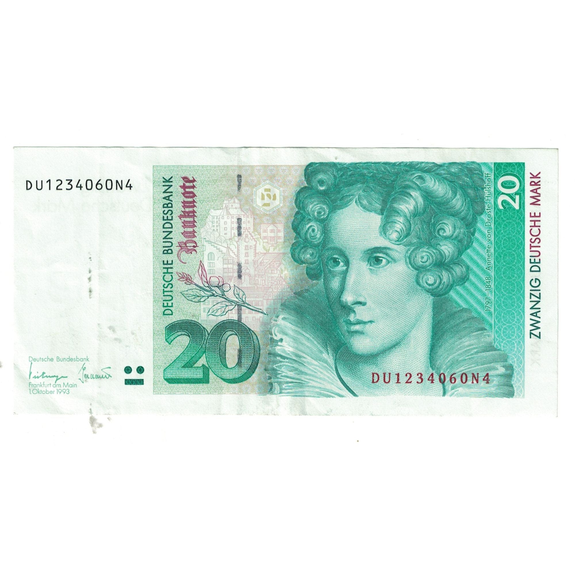 Banknote, GERMANY - FEDERAL REPUBLIC, 20 Deutsche Mark, 1993, 1993-10-01