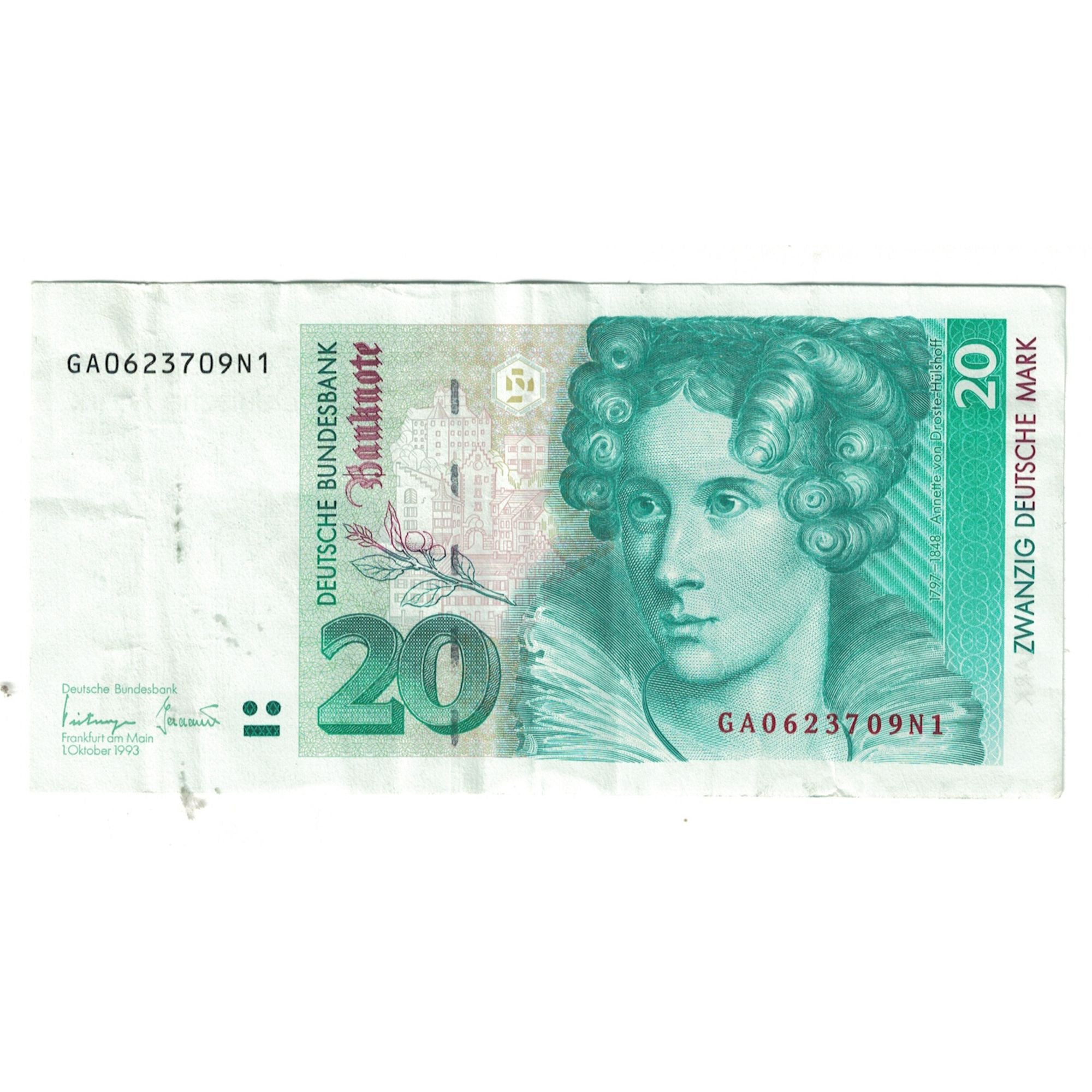 Banknote, GERMANY - FEDERAL REPUBLIC, 20 Deutsche Mark, 1993, 1993-10-01