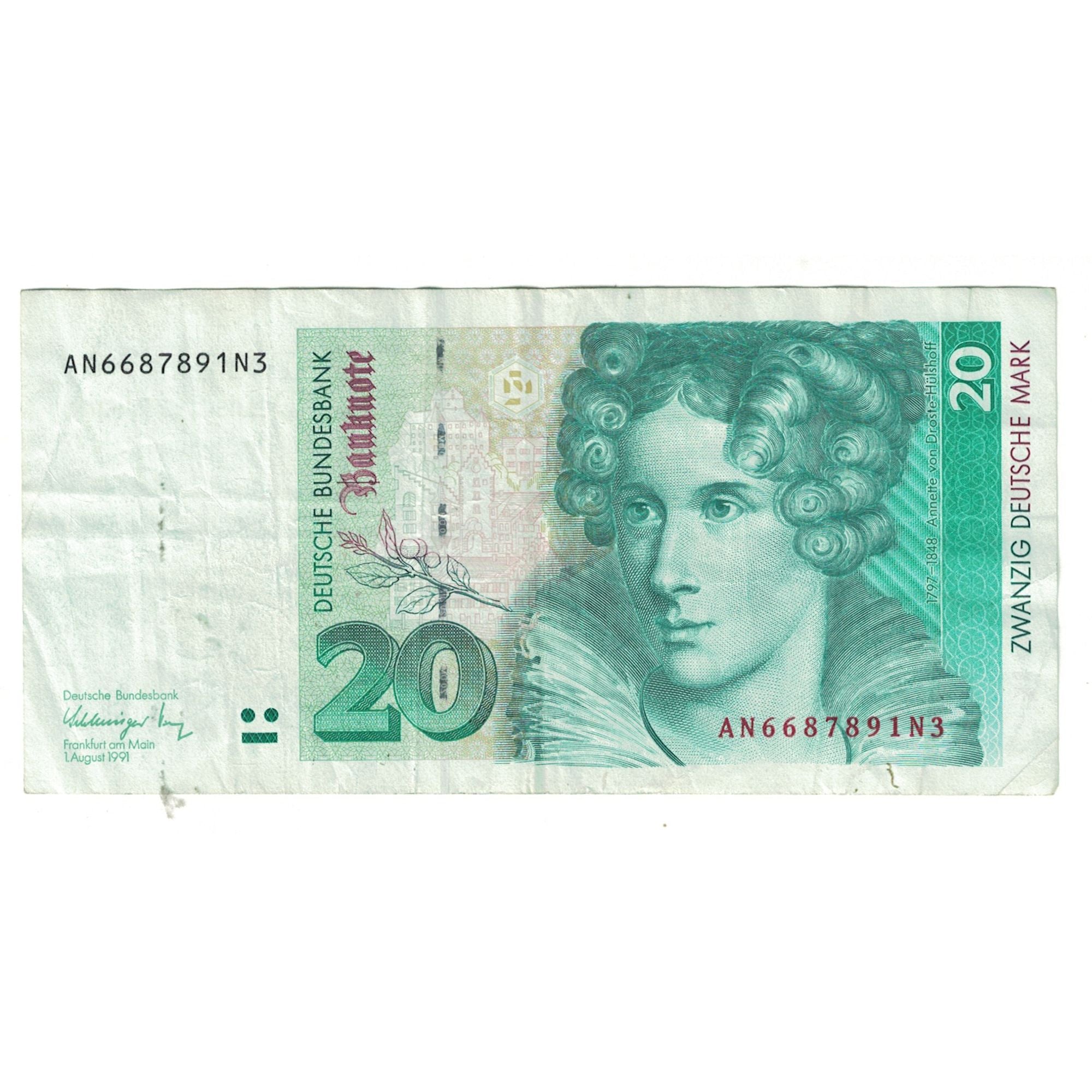 Banknote, GERMANY - FEDERAL REPUBLIC, 20 Deutsche Mark, 1991, 1991-08-01