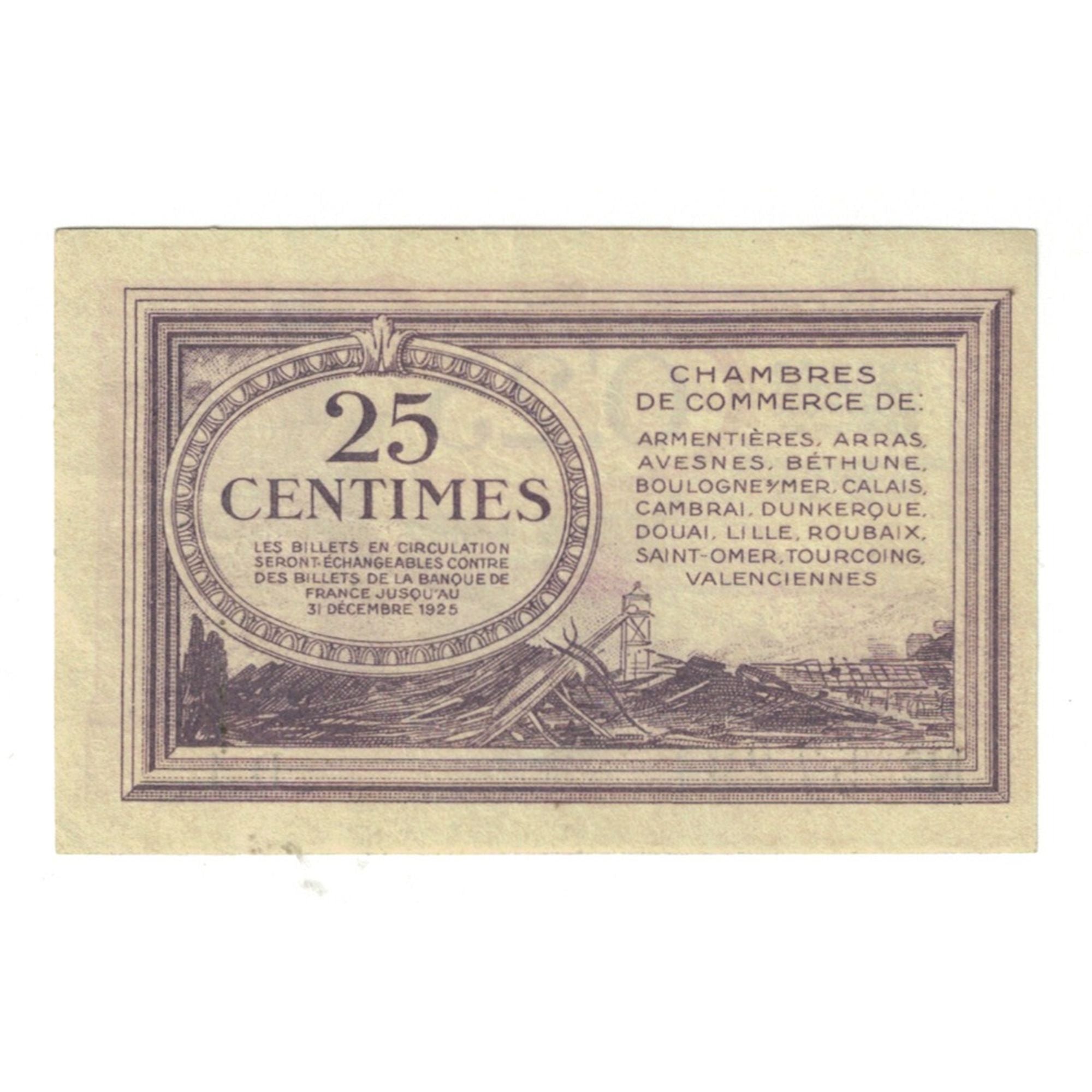 France, NORD-PAS DE CALAIS, 25 Centimes, 1925, EF(40-45), Pirot:94-3