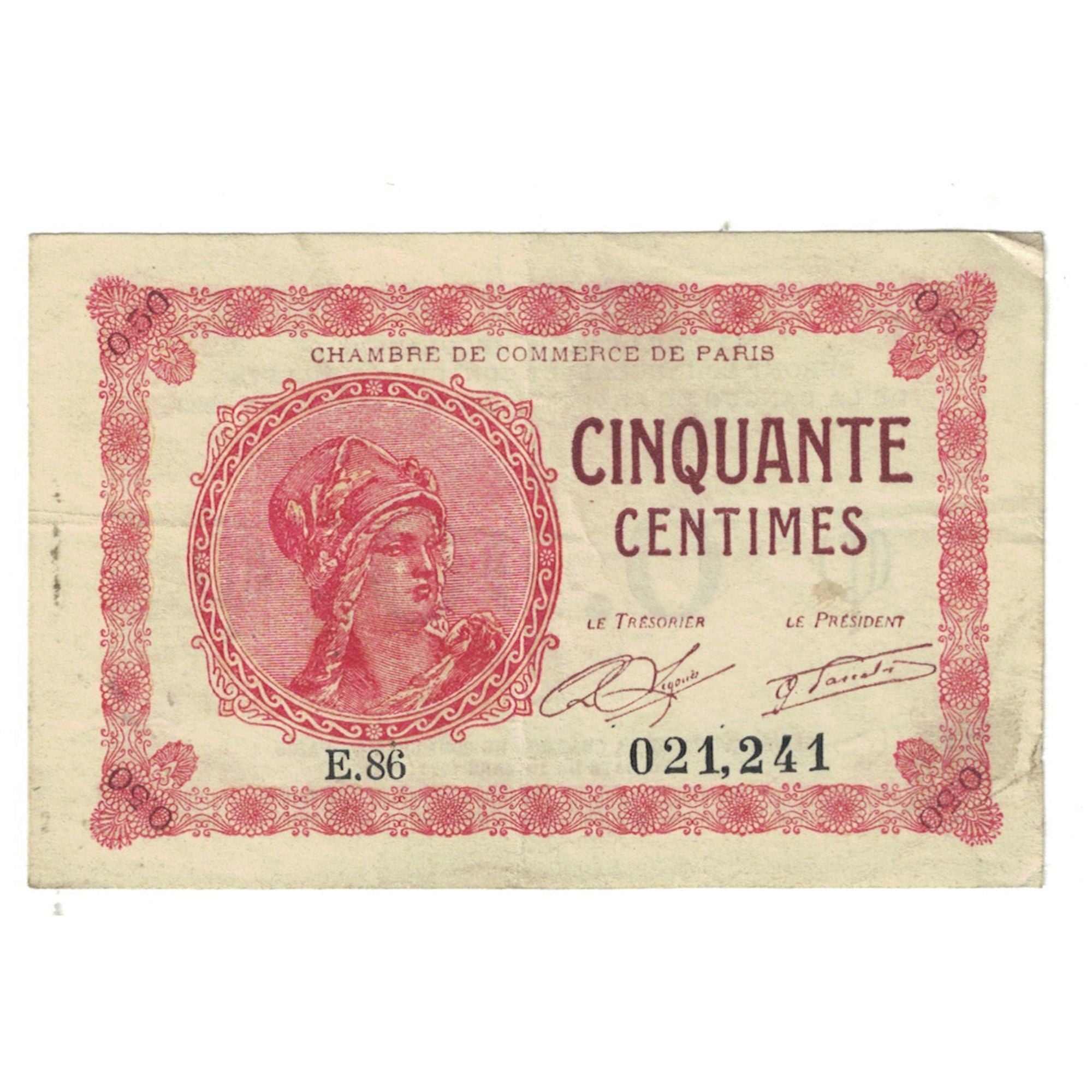 Francia, 50 Centimes, Other, 1920, E.86, PARIS, BB