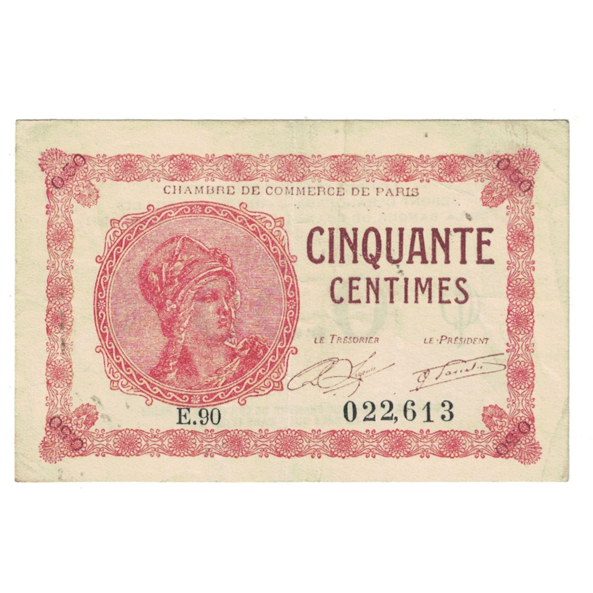 France, 50 Centimes, Other, 1920, E.90, PARIS, EF(40-45)