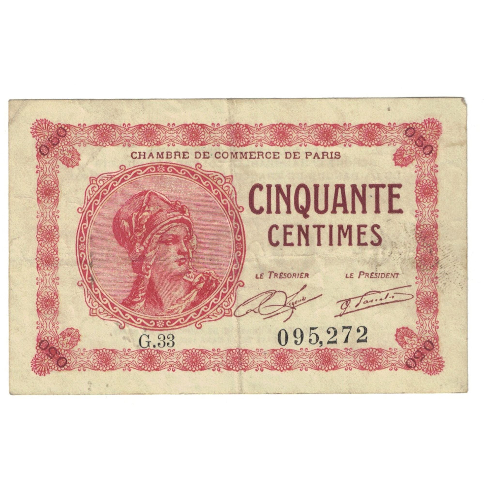 France, 50 Centimes, Other, 1920, G.33, PARIS, EF(40-45)