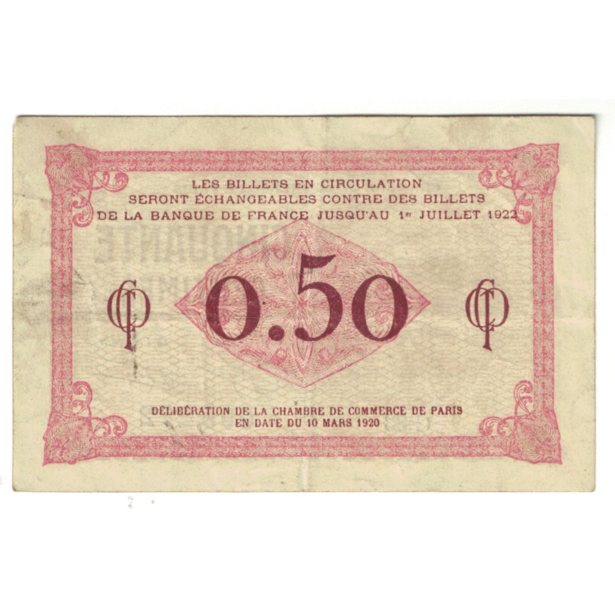 France, 50 Centimes, Other, 1920, G.33, PARIS, EF(40-45)