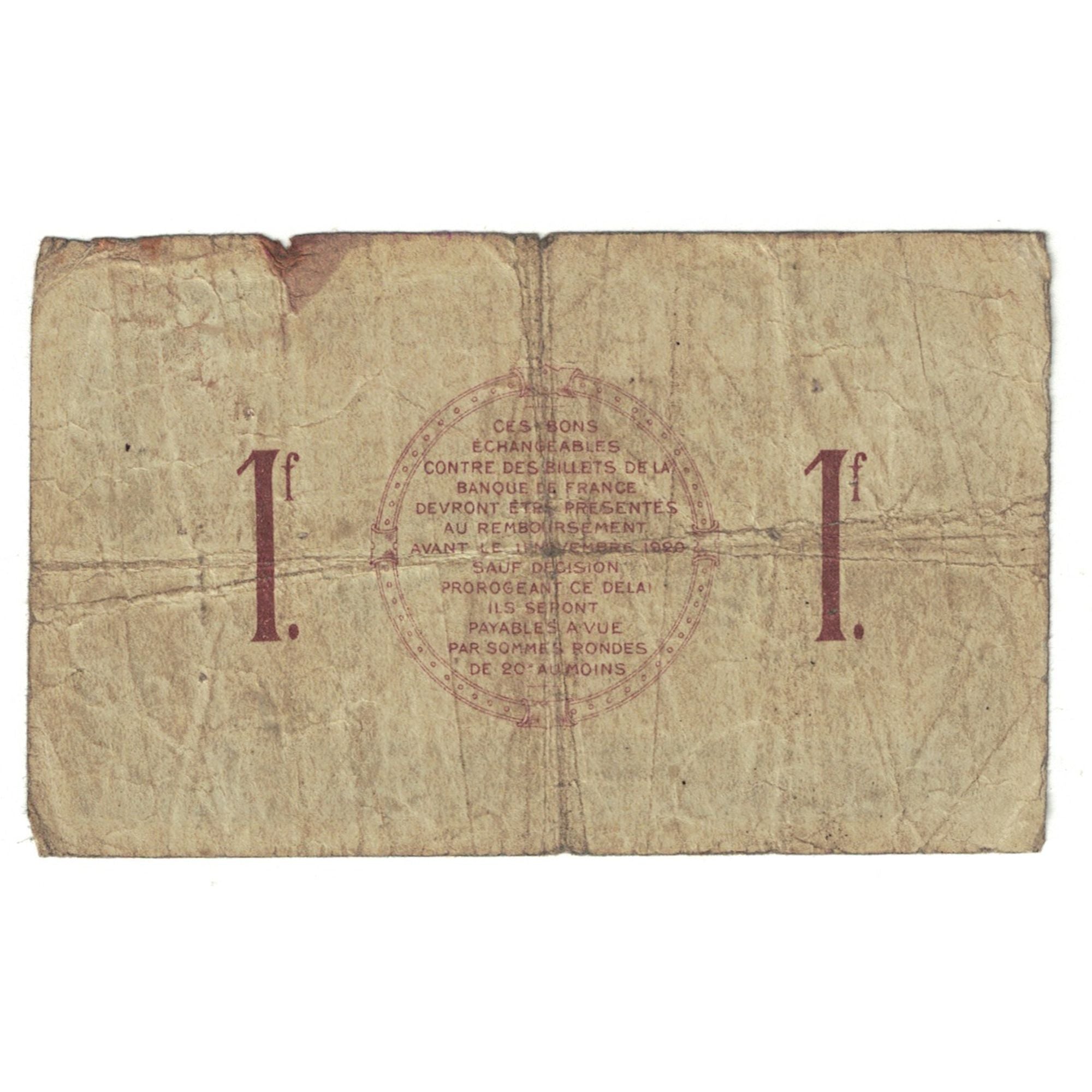 France, Saint-Dizier, 1 Franc, 1920, VF(20-25), Pirot:113-17