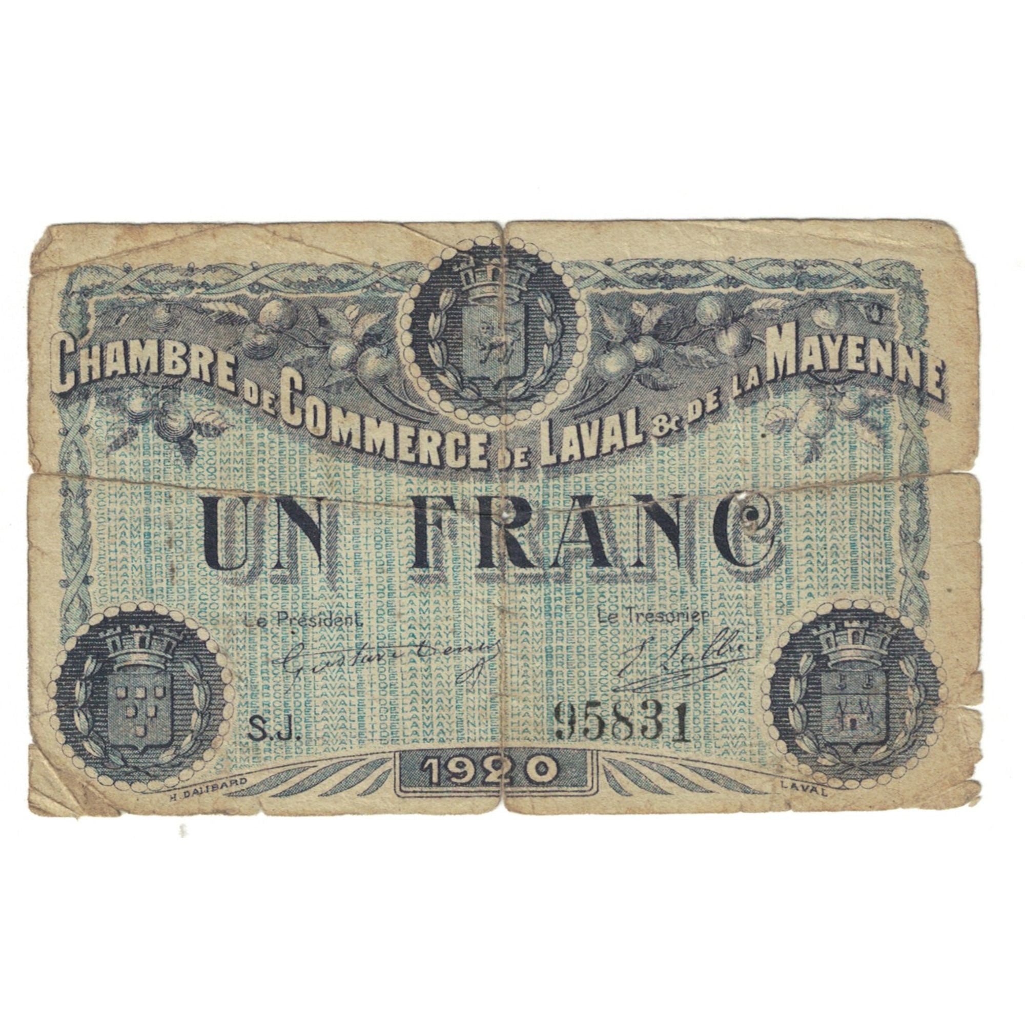 France, Laval, 1 Franc, 1920, VF(20-25), Pirot:67-5