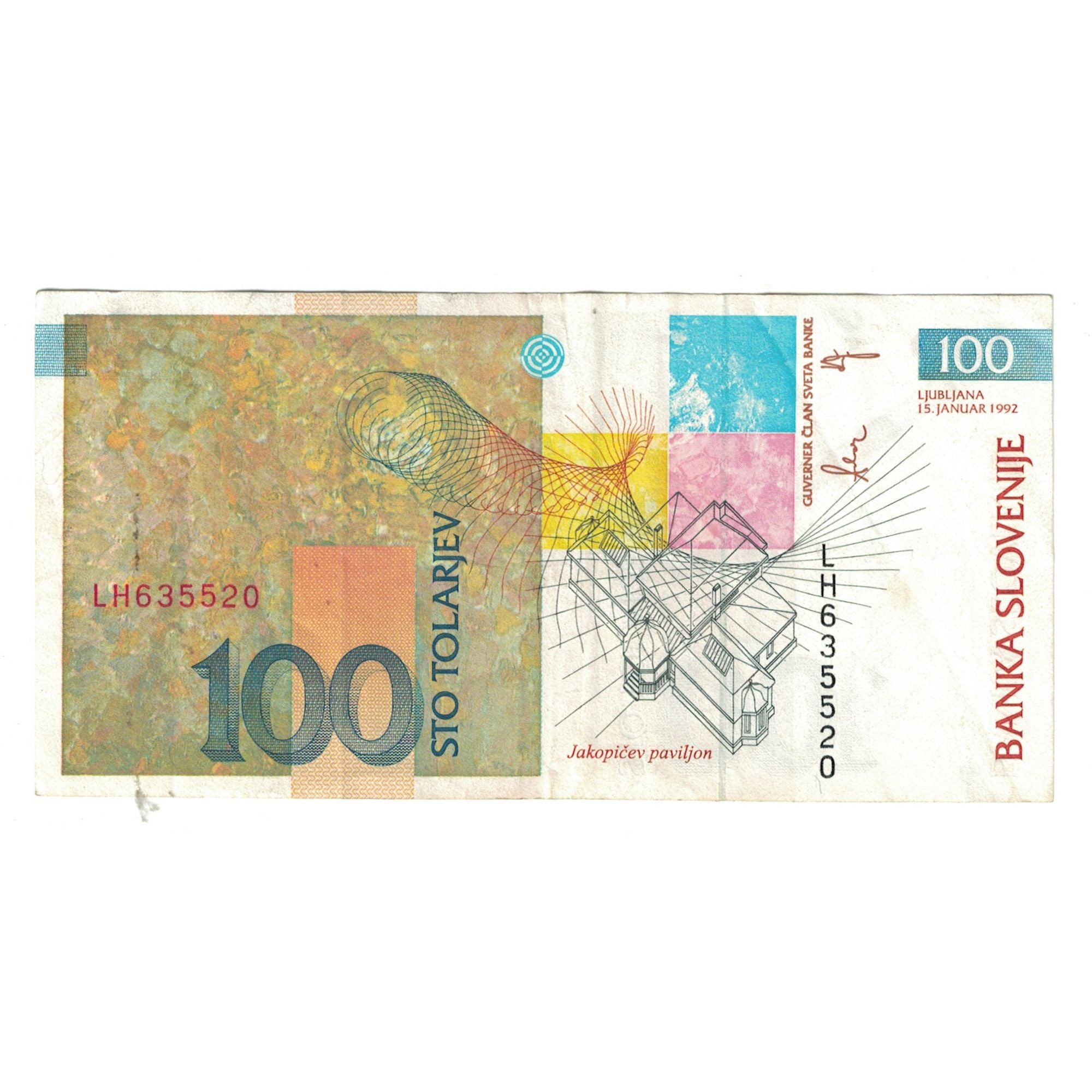 Banknote, Slovenia, 100 Tolarjev, 1992, 1992-01-15, KM:31a, EF(40-45)