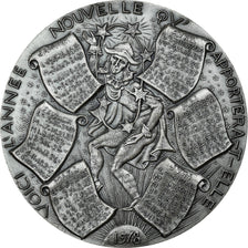 Frankreich, Medaille, Calendrier, Nouvelle Année, Arlequin, 1978, Tschudin