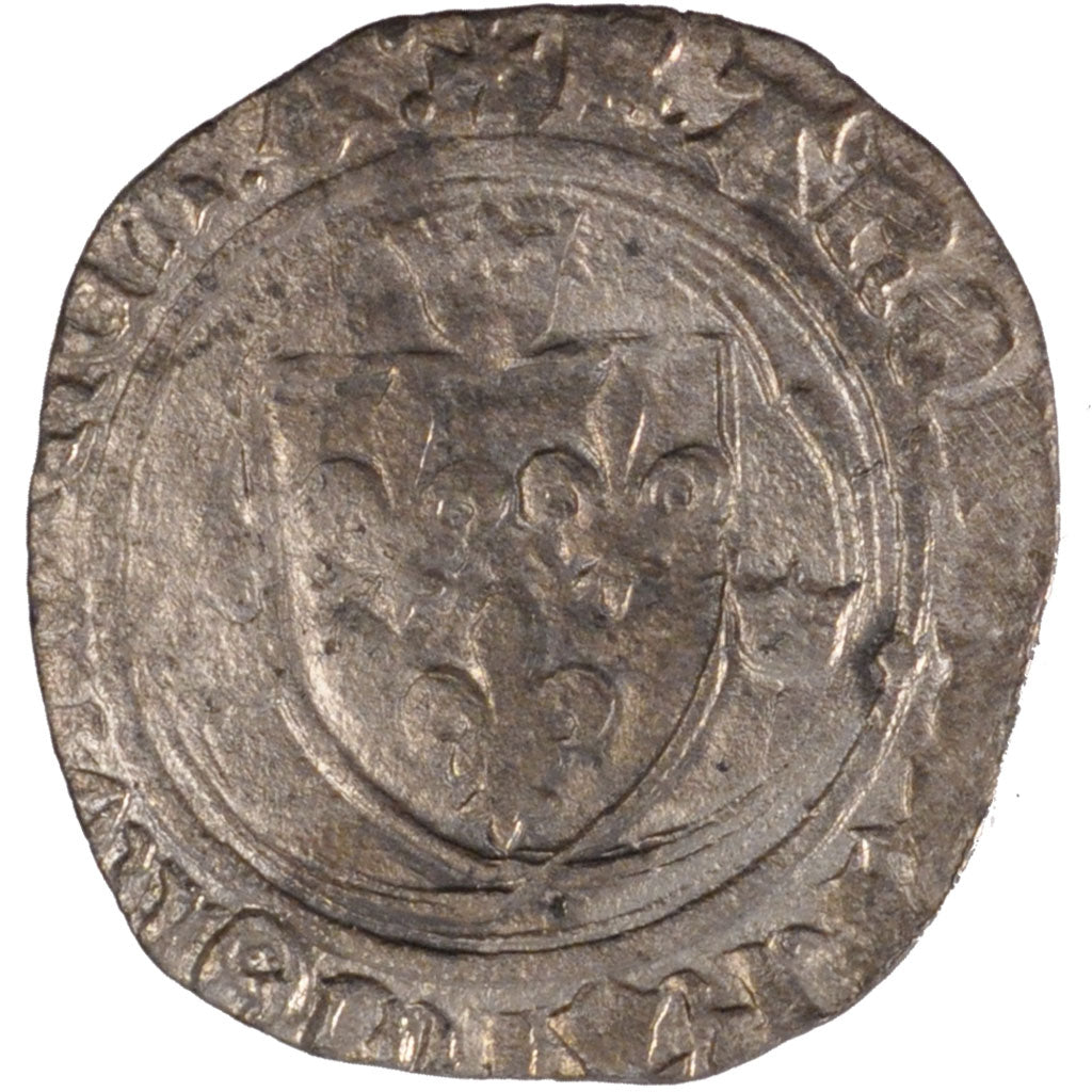 FRANCE, Blanc à la couronne, 1455, Angers, VF(20-25), Silver, Duplessy #519C, 2.